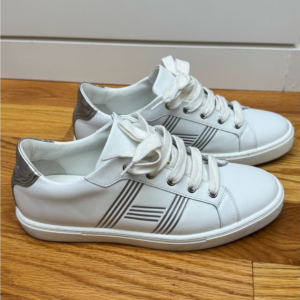 Hermes Avantage White and Silver Women's Sneakers